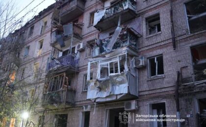 Запорожье после атаки России, 9 октября 2026 года. Фото: Запорожская областная военная администрация