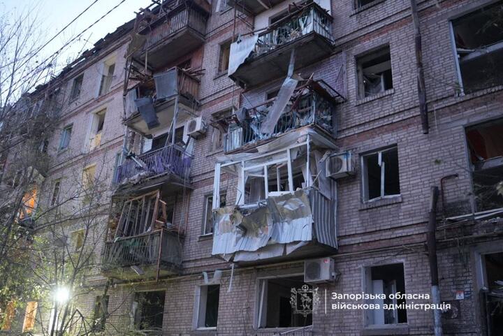 Запорожье после атаки России, 9 октября 2026 года. Фото: Запорожская областная военная администрация